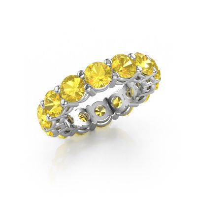 Stackable ring Michelle full 5.0 585 white gold yellow sapphire 5 mm