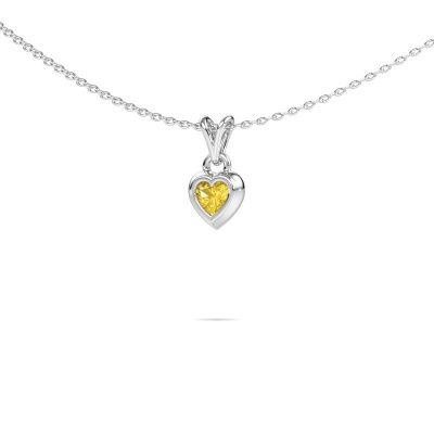 Anhänger Charlotte Heart 585 Weißgold Gelb Saphir 4 mm
