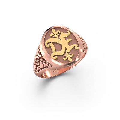 Monogram ring Brian 585 rose gold