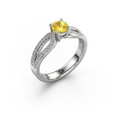 Engagement ring Antonia rnd 2 950 platinum yellow sapphire 5 mm