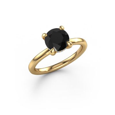 Engagement ring Simone RND 2 585 gold black diamond 1.85 crt
