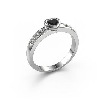 Engagement ring Lieke Heart 585 white gold black diamond 0.39 crt