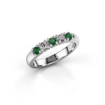 Ring Rianne 5 585 witgoud smaragd 2.7 mm