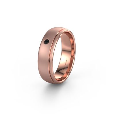 Wedding ring WH0501L36AM 585 rose gold black diamond ±6x1.7 mm