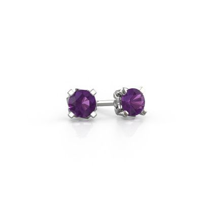 Earrings Ize 585 white gold amethyst 5 mm