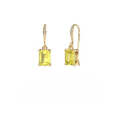 Drop earrings Laurie EME 2 585 gold yellow lab grown diamond 7x5 mm