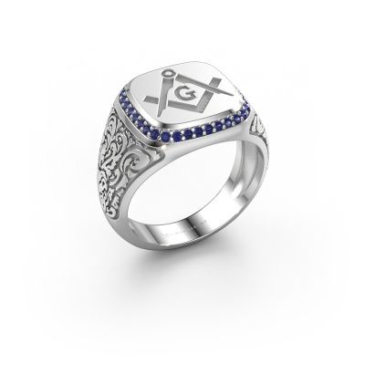 Men's ring Johan 2 585 white gold sapphire 1.2 mm