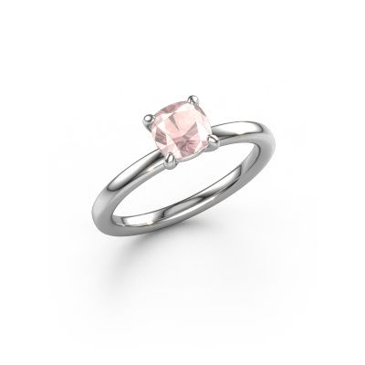 Engagement ring Simone CUS 1 950 platinum morganite champagne 5.5 mm