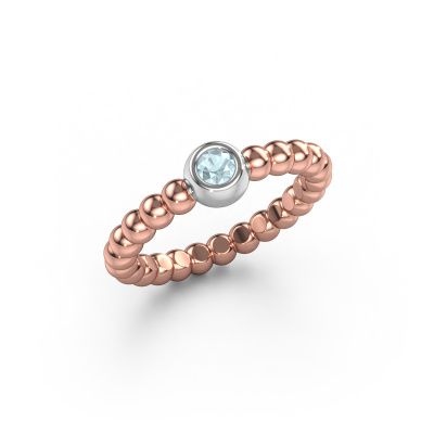 Vorsteckring Dini 585 Roségold Aquamarin 3 mm