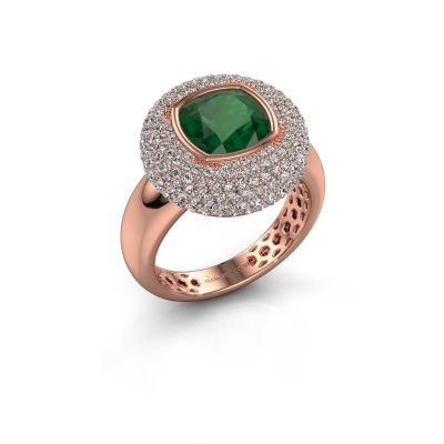 Ring Keshia 585 Roségold Smaragd 8 mm