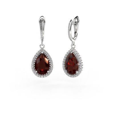 Pendants d'oreilles Tilly per 4 585 or blanc grenat 12x8 mm