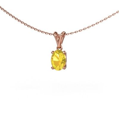 Anhänger Sam OVL 585 Roségold Gelb Saphir 8x6 mm