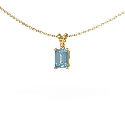 Pendant Sam EME 585 gold blue lab grown diamond 7x5 mm