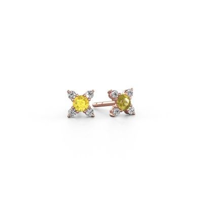 Boucles d'oreilles Nina 585 or rose saphir jaune 3 mm