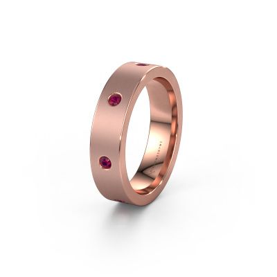 Wedding ring WH0105L15BM 585 rose gold rhodolite 2 mm ±5x2 mm