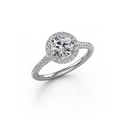 Bague de fiançailles Seline rnd 2 585 or blanc diamant synthétique 1.340 crt