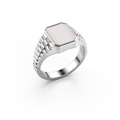 Zegelring Brent 1 950 platina rode lagensteen 10x8 mm