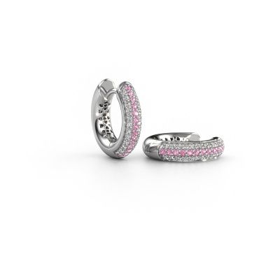 Hoop earrings Tristan B 14 mm 950 platinum pink sapphire 1 mm