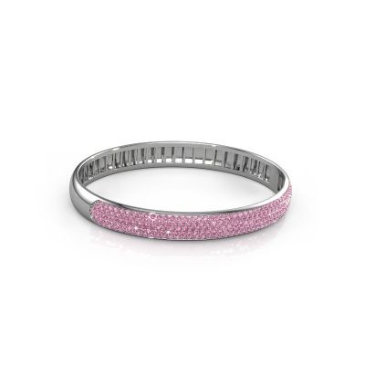 Bangle Emely 8mm 585 white gold pink sapphire 1.4 mm