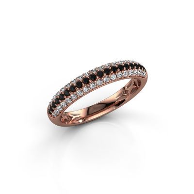 Ring Emely 2 585 rosé goud zwarte diamant 0.597 crt