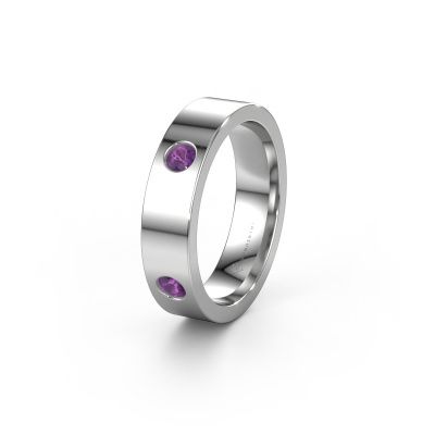 Wedding ring WH0104L15BP 585 white gold amethyst 3 mm ±0.16x0.08 in