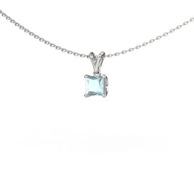 Pendant Sam SQR 950 platinum aquamarine 4.5 mm