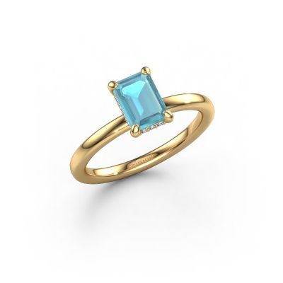 Engagement ring Simone EME 2 585 gold blue topaz 7x5 mm