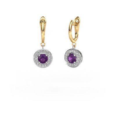 Drop earrings Ninette 1 585 white gold amethyst 5 mm