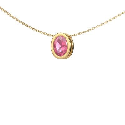 Pendant Lavon OVL 585 gold pink sapphire 7,5x5,5 mm