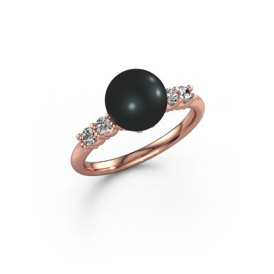 Ring Cecile 585 rose gold black pearl 5 mm