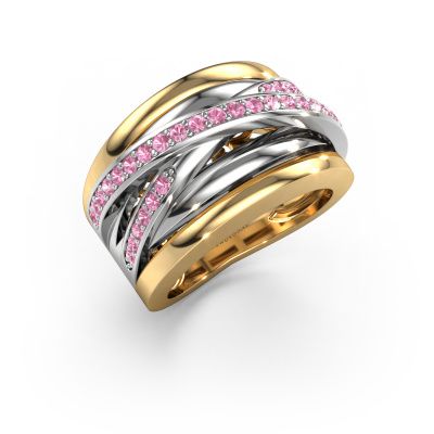 Ring Clair 3 585 gold pink sapphire 1.5 mm