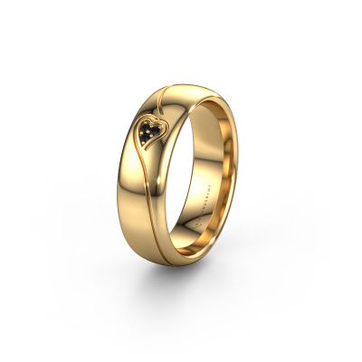 Wedding ring WH0168L36AP 585 gold black diamond ±0.24x0.07 in