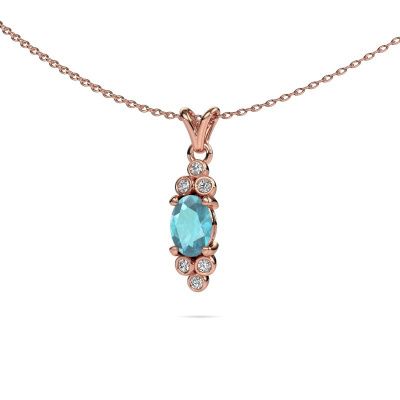 Anhänger Lucy 2 585 Roségold Blau Topas 7x5 mm