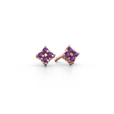 Stud earrings Maryetta 585 rose gold amethyst 2 mm