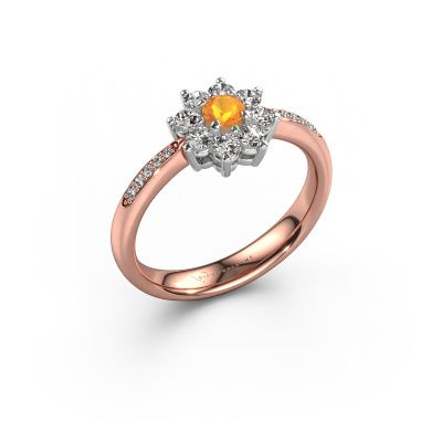 Engagement ring Camille 2 585 rose gold citrin 3.4 mm