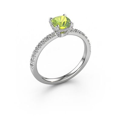 Engagement ring Saskia 1 CUS 585 white gold peridot 5.5 mm