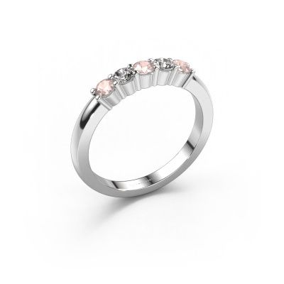 Ring Yasmin 5 950 platinum morganite champagne 3 mm