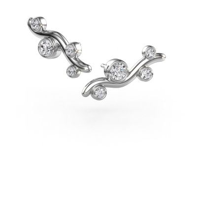 Clous d'oreilles Jin 585 or blanc diamant 0.28 crt