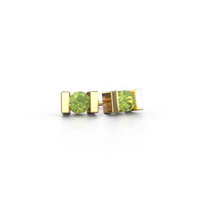 Stud earrings Lieve 585 gold peridot 3.7 mm