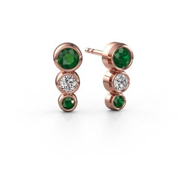 Ohrsteckers Linda 585 Roségold Smaragd 3 mm