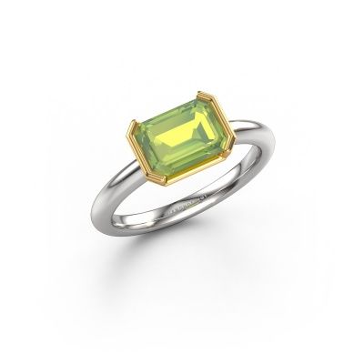 Engagement ring Tayler EME 585 white gold peridot 8x6 mm