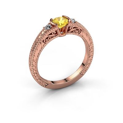 Engagement ring Anamaria 585 rose gold yellow sapphire 5 mm