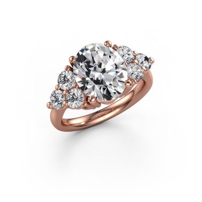 Engagement ring Serenity OVL 585 rose gold lab-grown diamond 4.93 crt