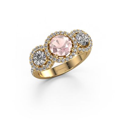 Ring Lacie 585 gold morganite champagne 6.5 mm