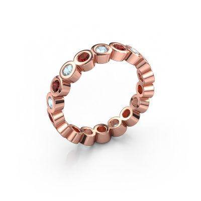 Stackable ring Edwina 2 585 rose gold garnet 2.5 mm