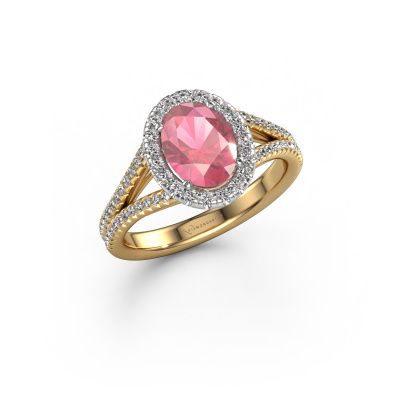 Engagement ring Verla ovl 2 585 gold tourmaline pink 8x6 mm