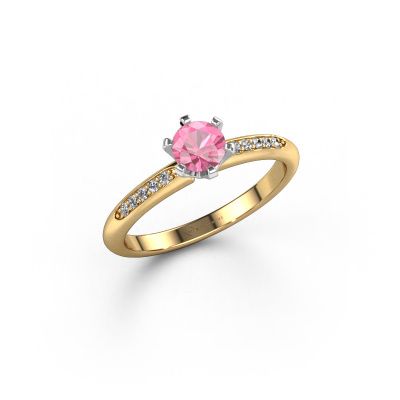 Engagement ring Tiffy 2 585 gold pink sapphire 4.7 mm