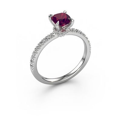 Engagement ring Crystal CUS 4 585 white gold rhodolite 5.5 mm