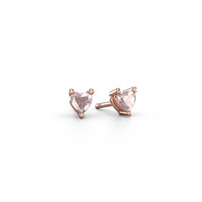 Clous d'oreilles Garnet 585 or rose champagne morganite 4 mm
