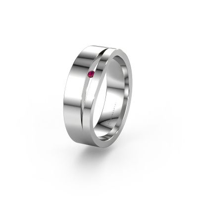 Wedding ring WH6000L16AP 585 white gold rhodolite ±0.24x0.07 in